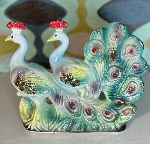 Vintage ceramic peacock - vintage,