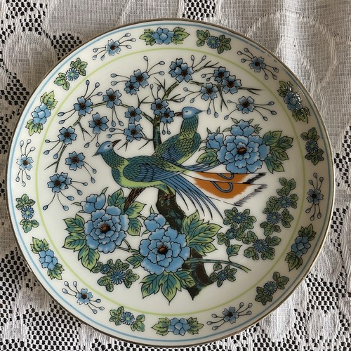 Vintage two peacocks floral - two, &