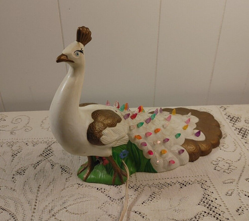 Vintage mcm ceramic peacock - vintage,
